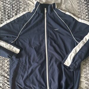 Nike Men's Blue and White Windbreaker Jacket